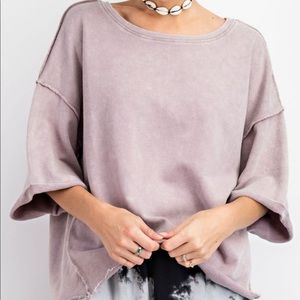 Mini rail Washed Terry knit Boxy Women’s Top
